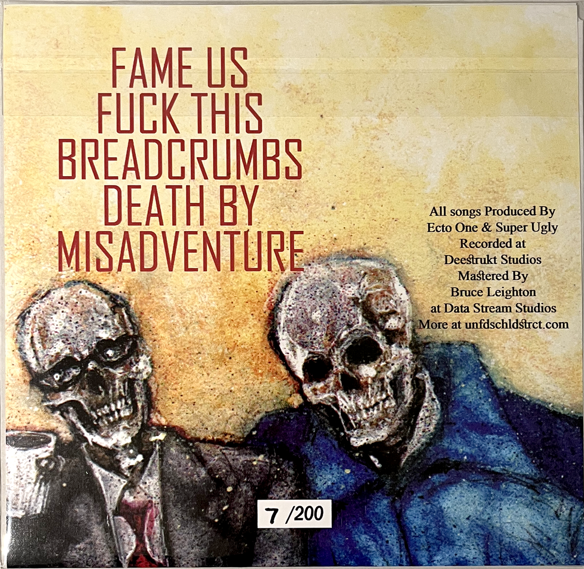 Unified School District Death By Misadventure EP 7" Vinyl Record