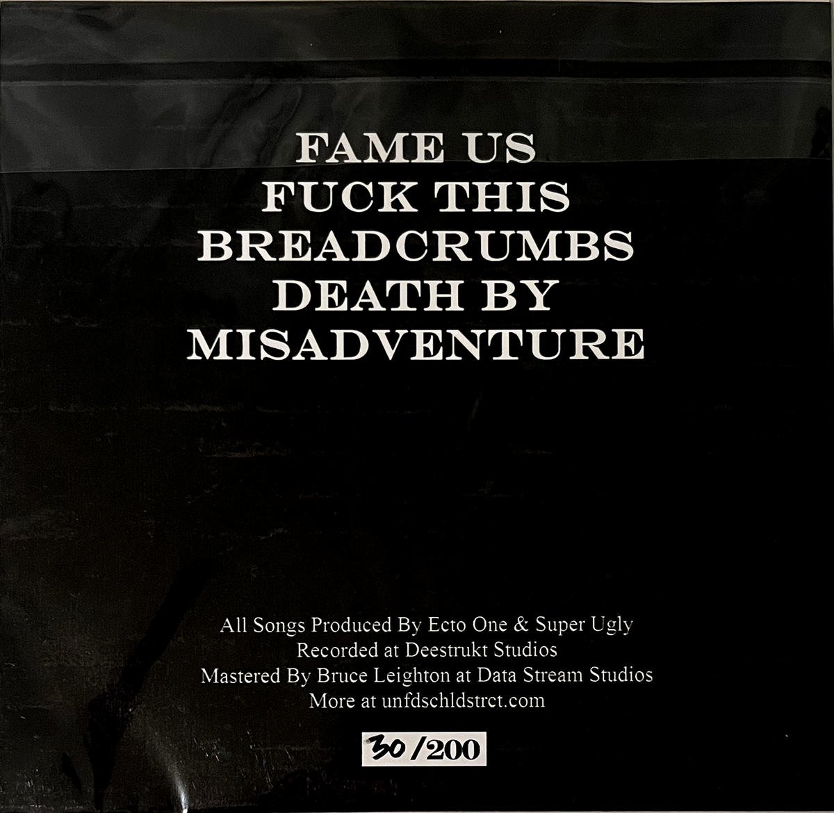 Unified School District Death By Misadventure EP 7" Vinyl Record